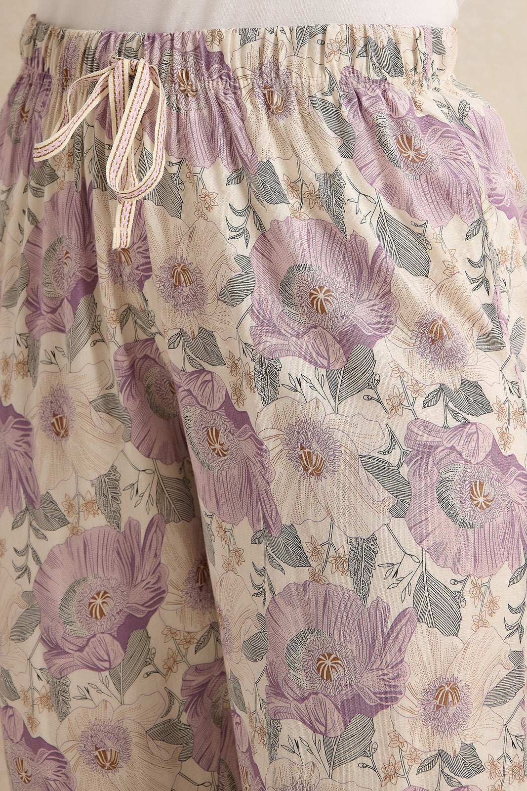 Women Lilac Print Pyjama Bottom