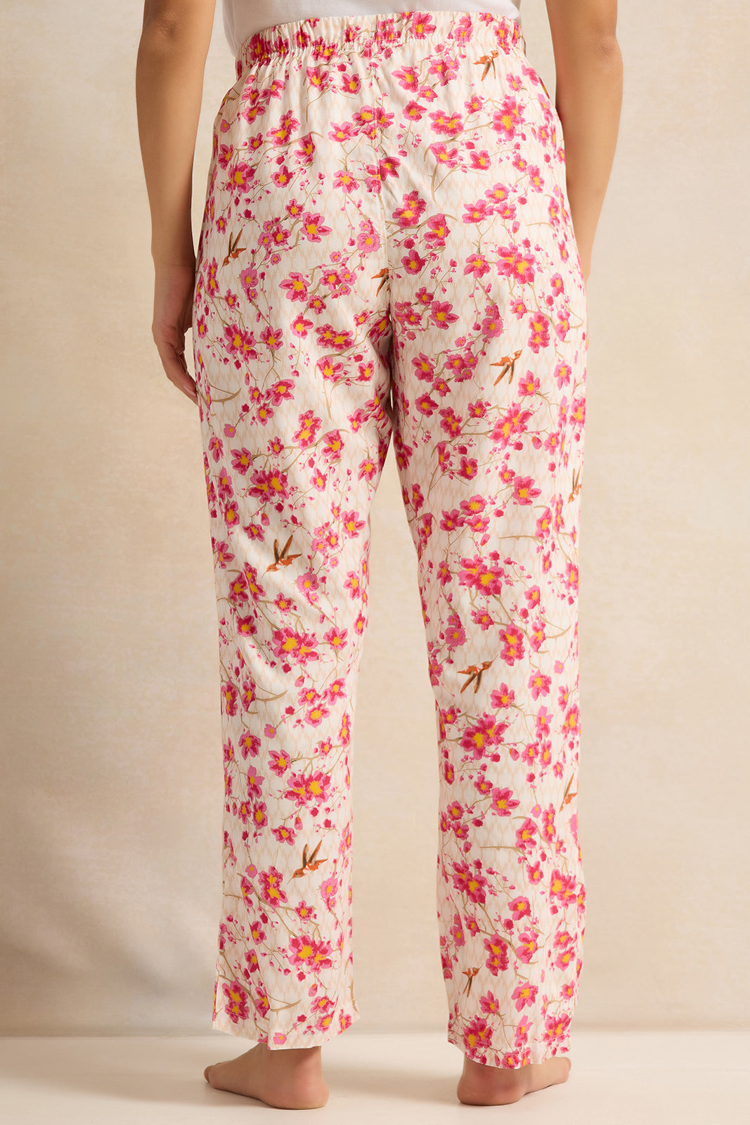 Women Pink Floral Print Pyjama Bottom