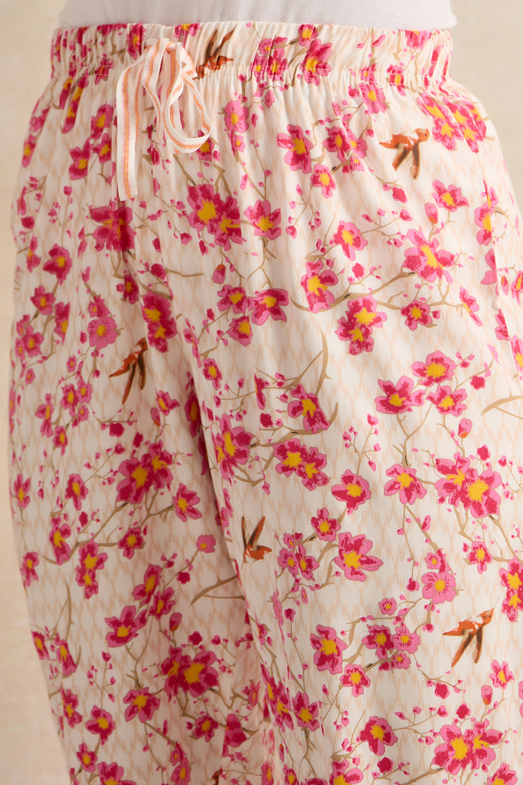 Women Pink Floral Print Pyjama Bottom