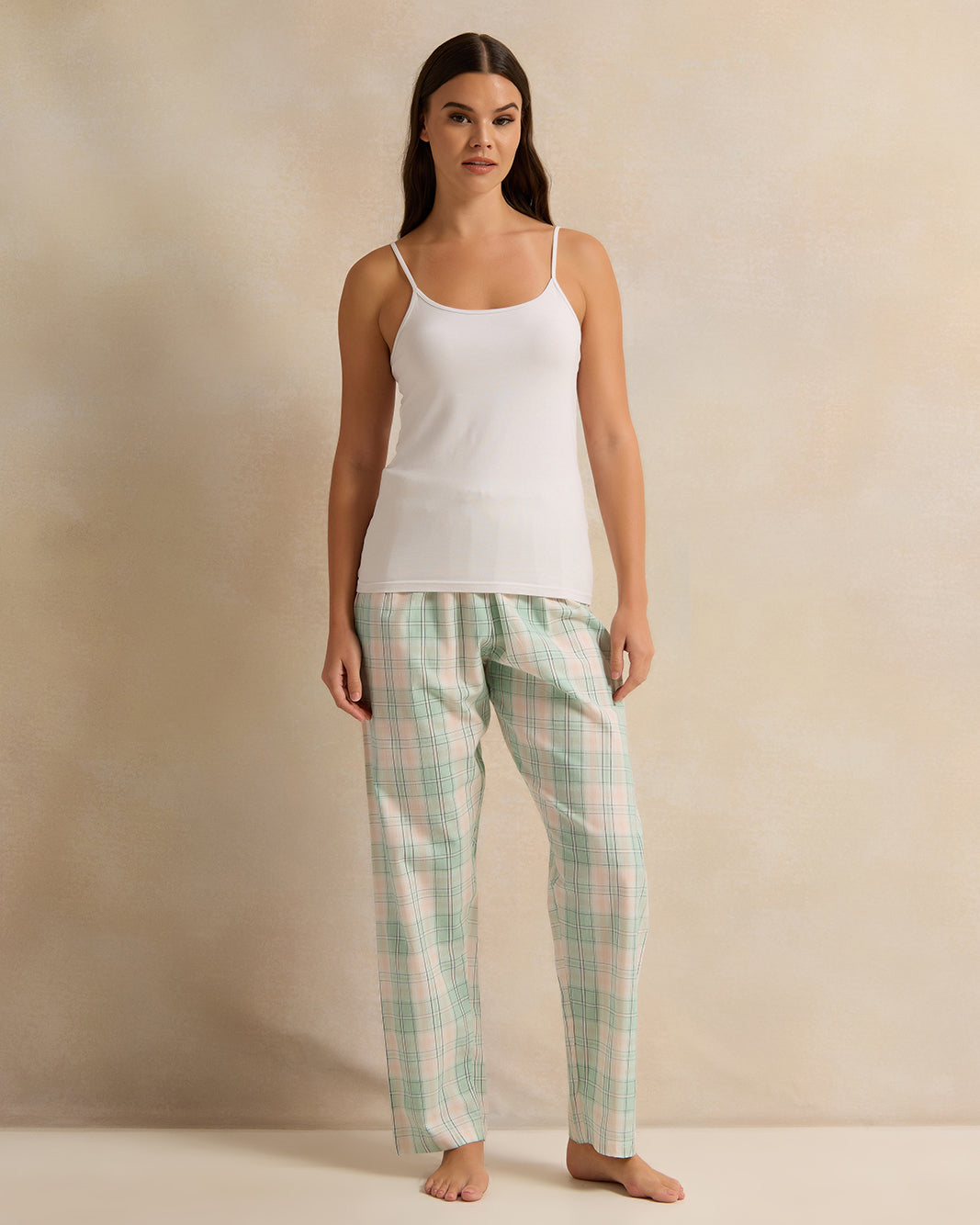 Women Green Checkered Pyjama Bottom