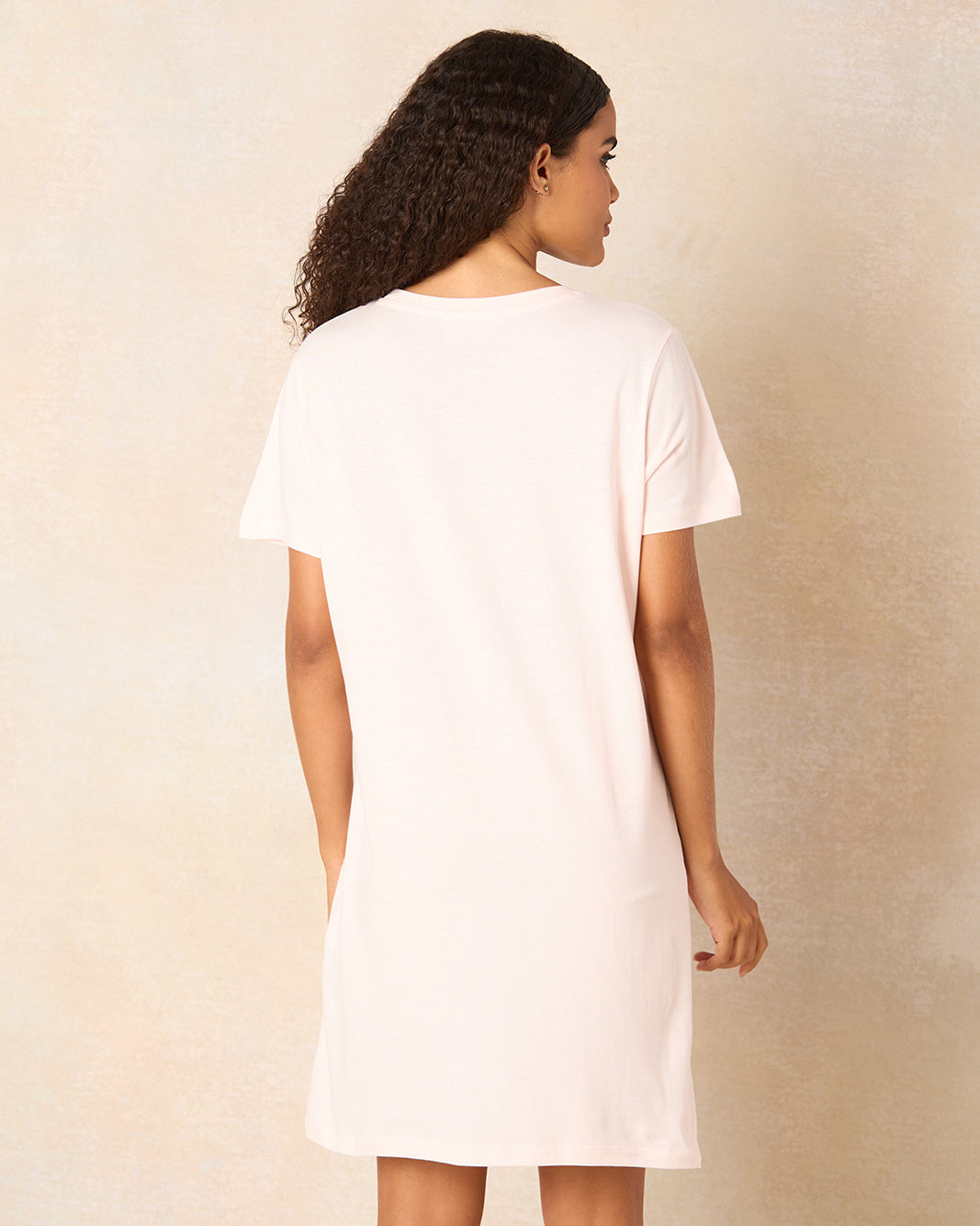 Women Pink Printed Nightshirt