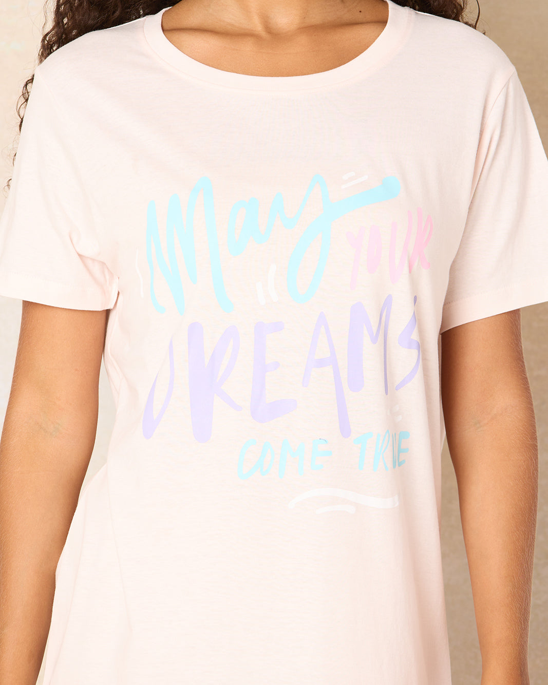 Women Pink Printed Nightshirt