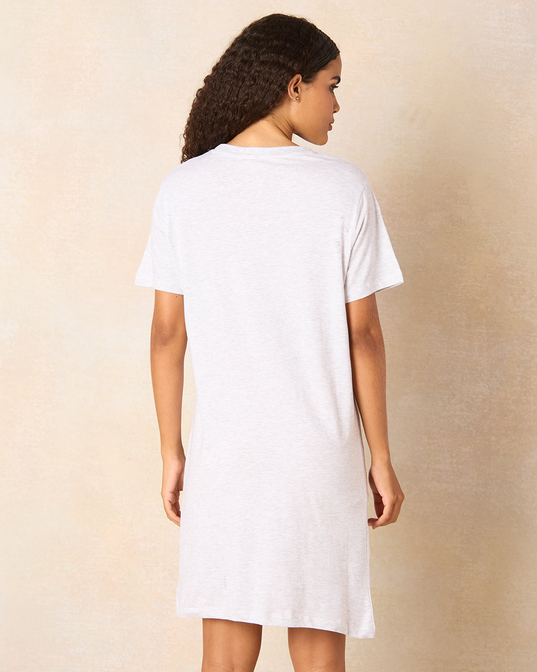Women Grey Printed Nightshirt