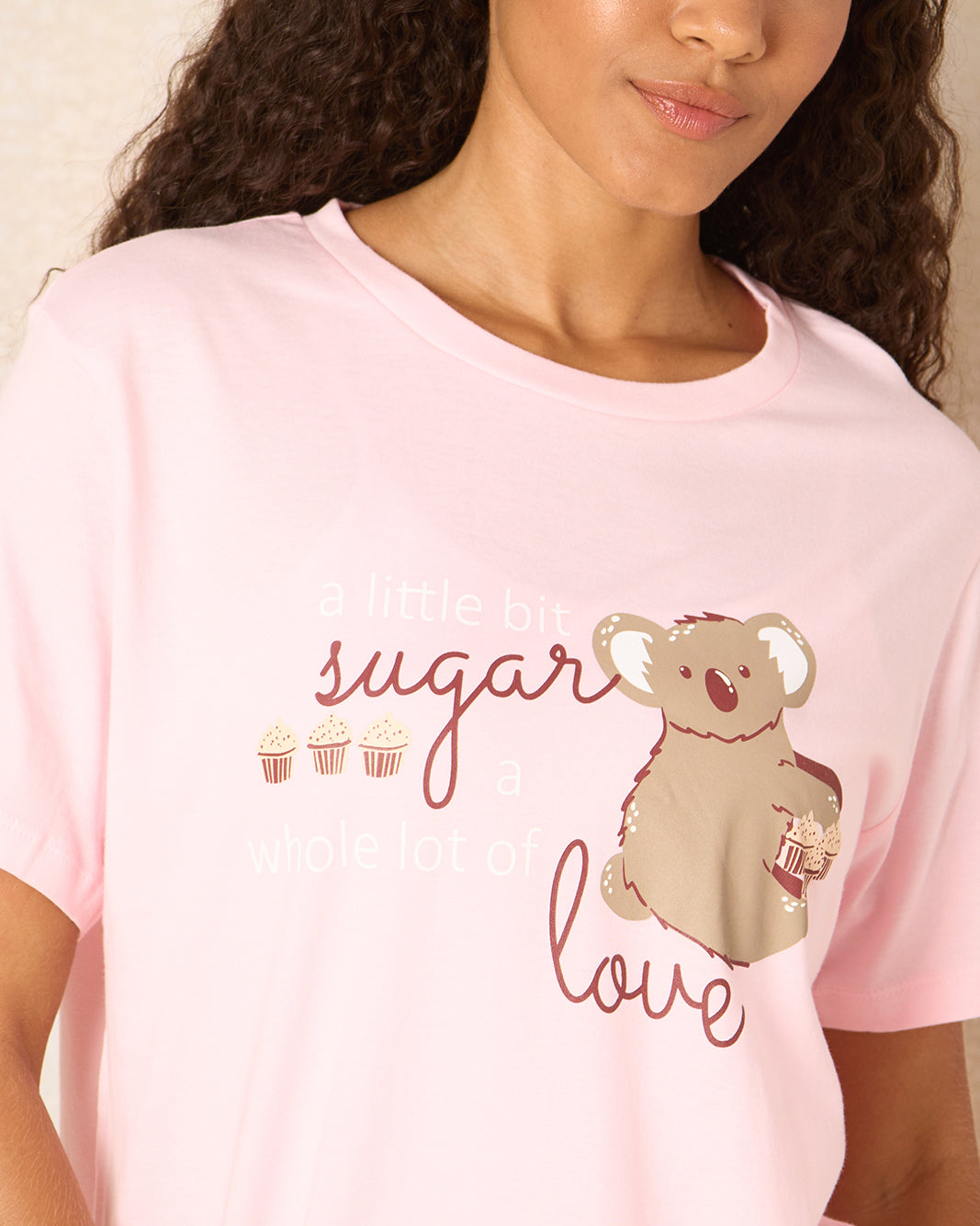 Women Pink Printed Nightshirt