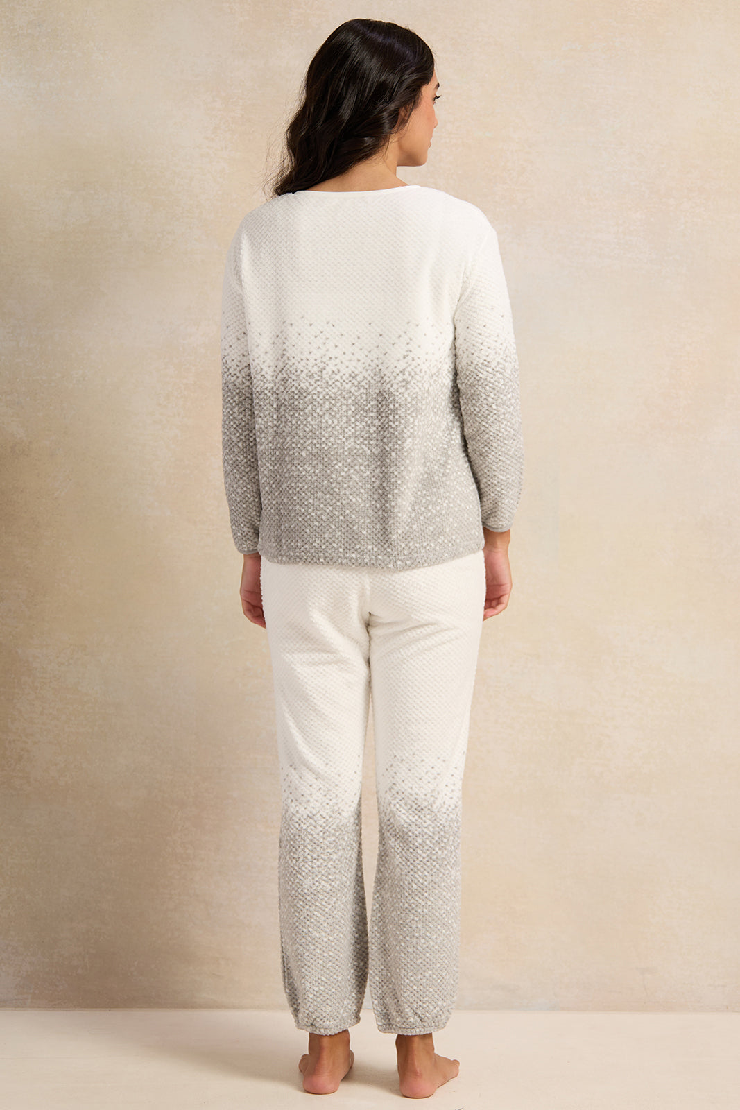 Women White And Grey Pyjama Set (2 Piece)