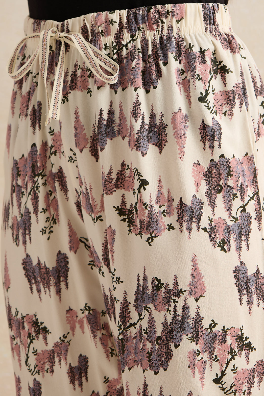 Women Beige Print Pyjama Bottom