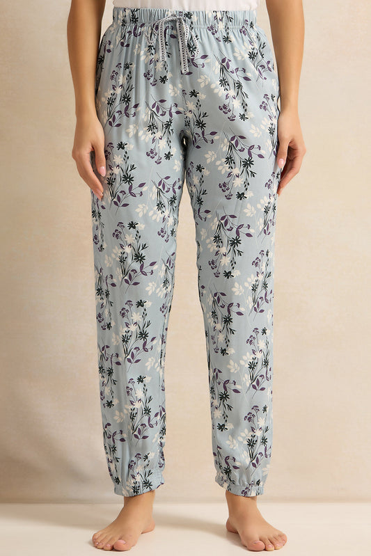 Women Blue Print Pyjama Bottom