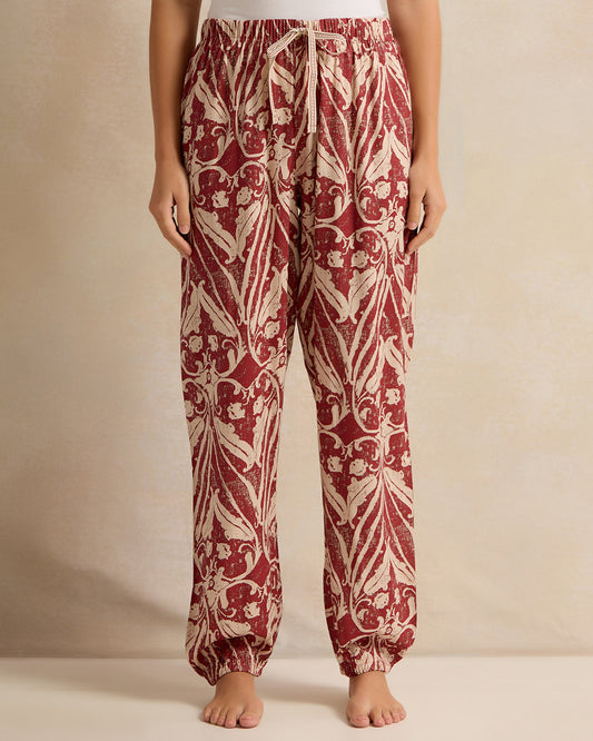 Women Pink  Floral Print Pyjama Bottom