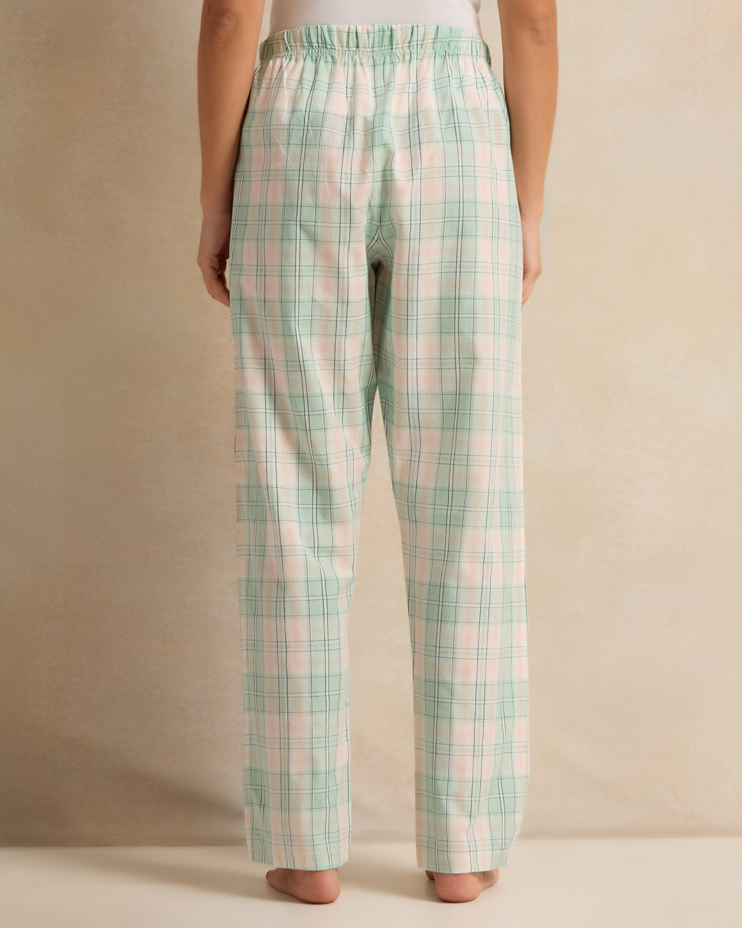 Women Green Checkered Pyjama Bottom