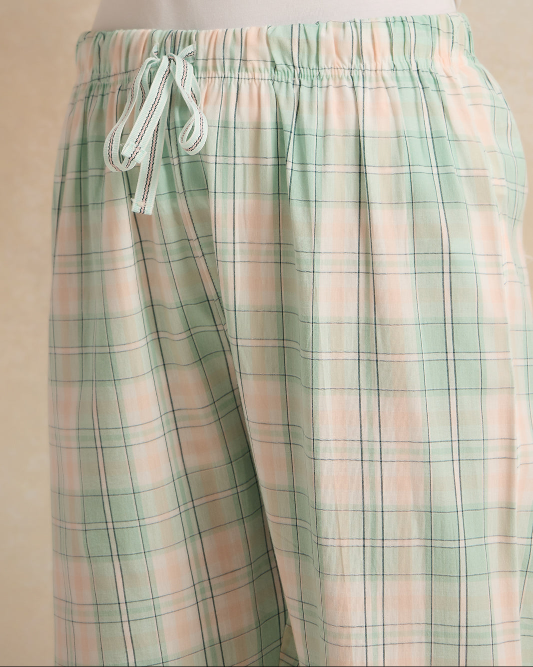 Women Green Checkered Pyjama Bottom