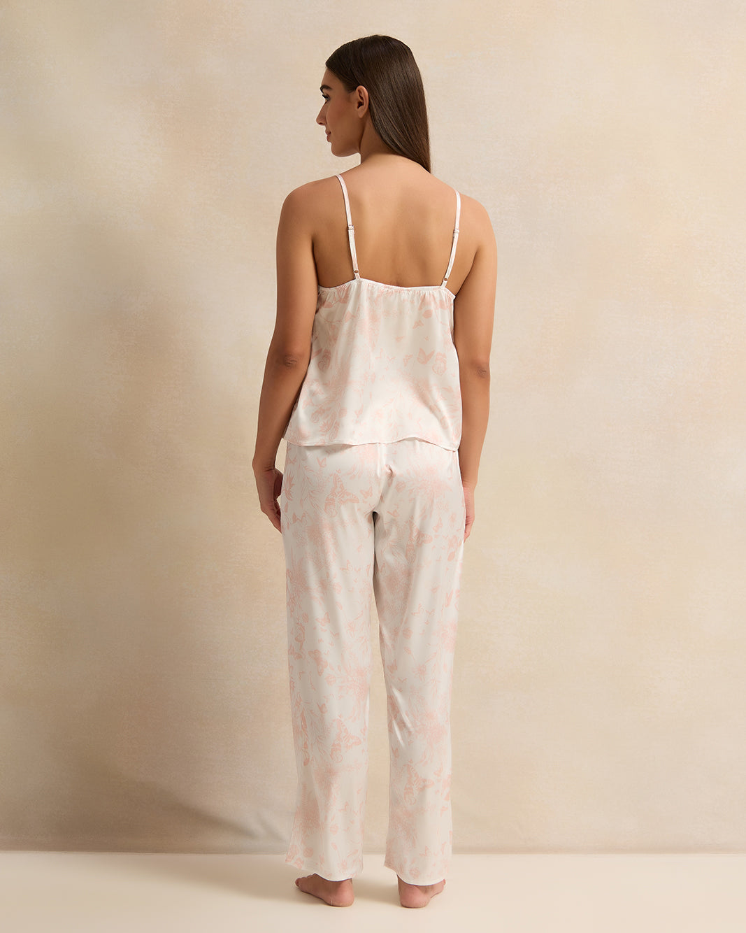 Women Pink Satin Cami Set