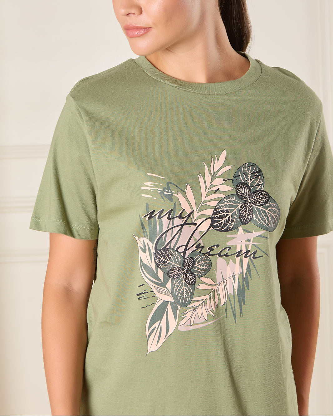 Women Green Printed Nightshirt