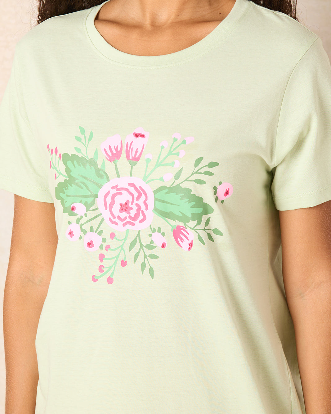 Women Green Printed Nightshirt