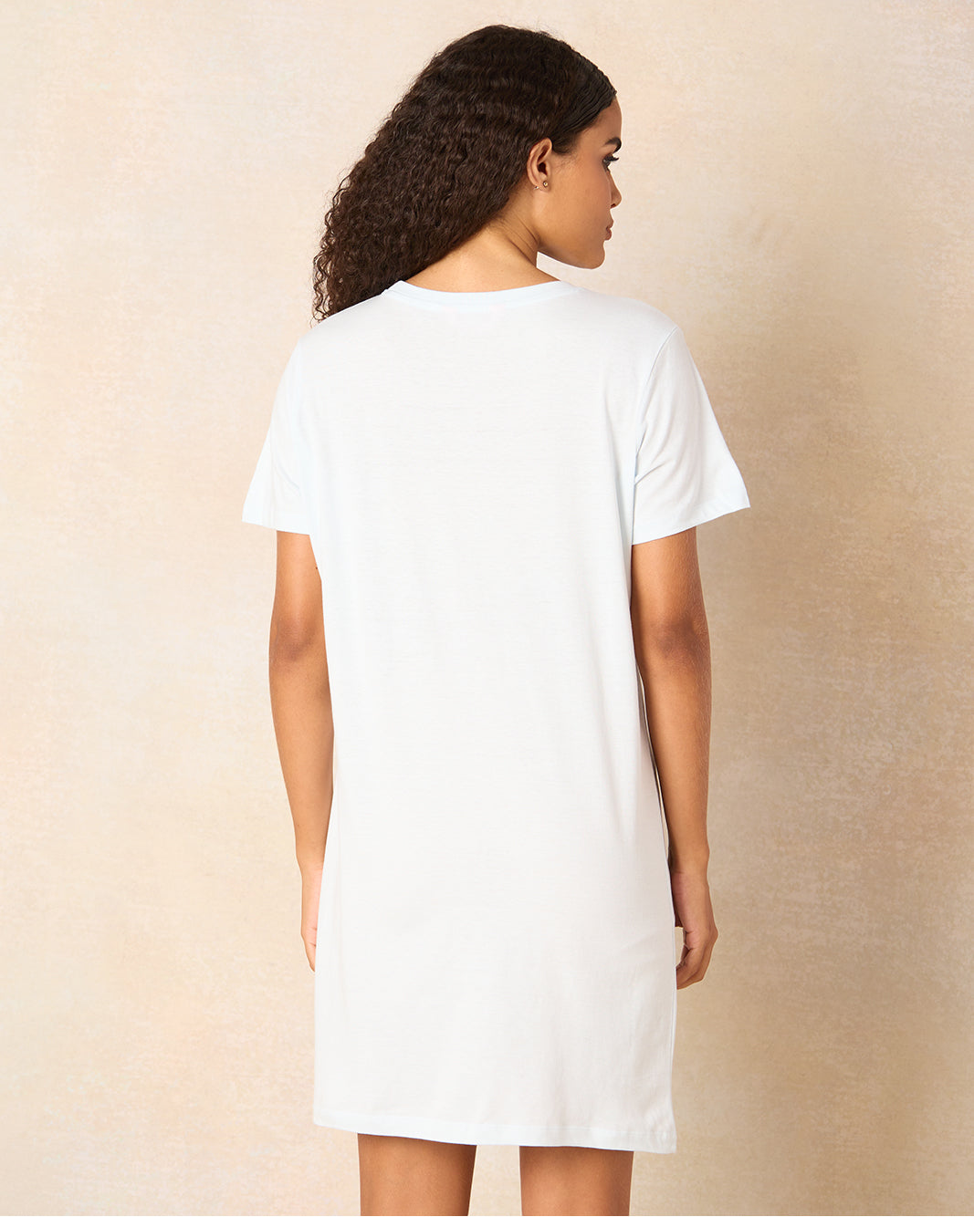 Women White Printed Nightshirt