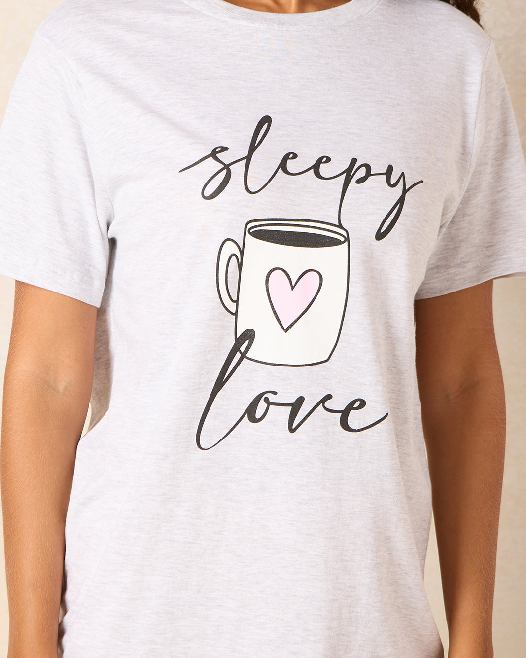 Women Grey Printed Nightshirt