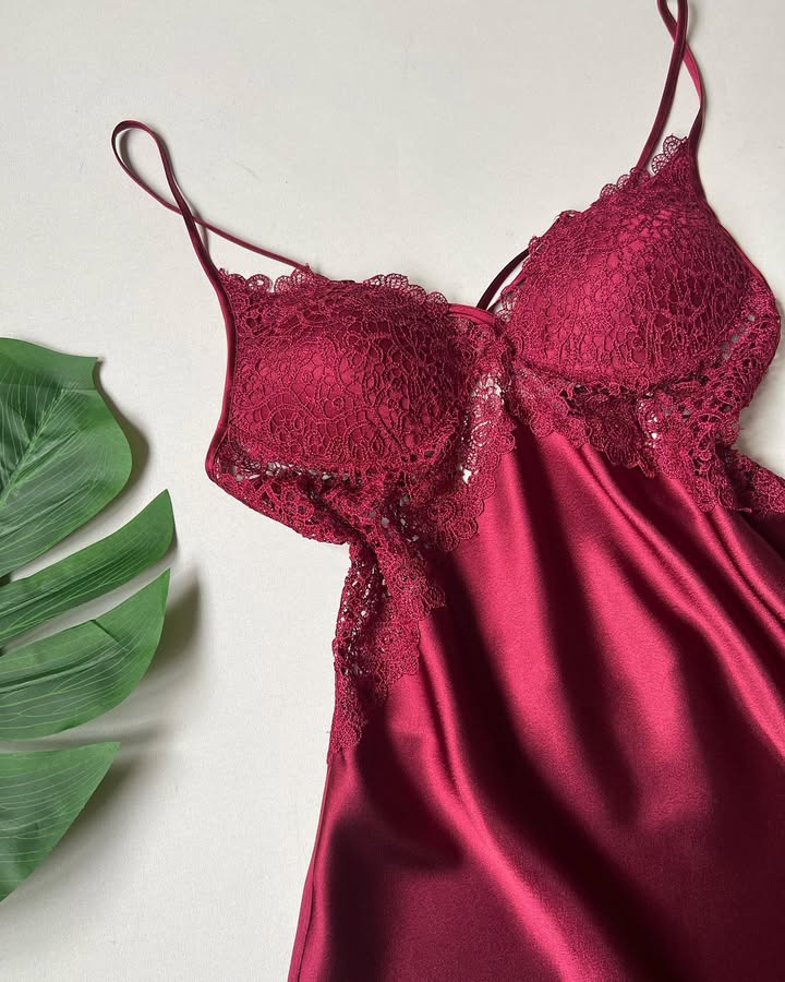 6-Piece Luxury Satin Nightwear Set for Women – Lace Detailed Loungewear