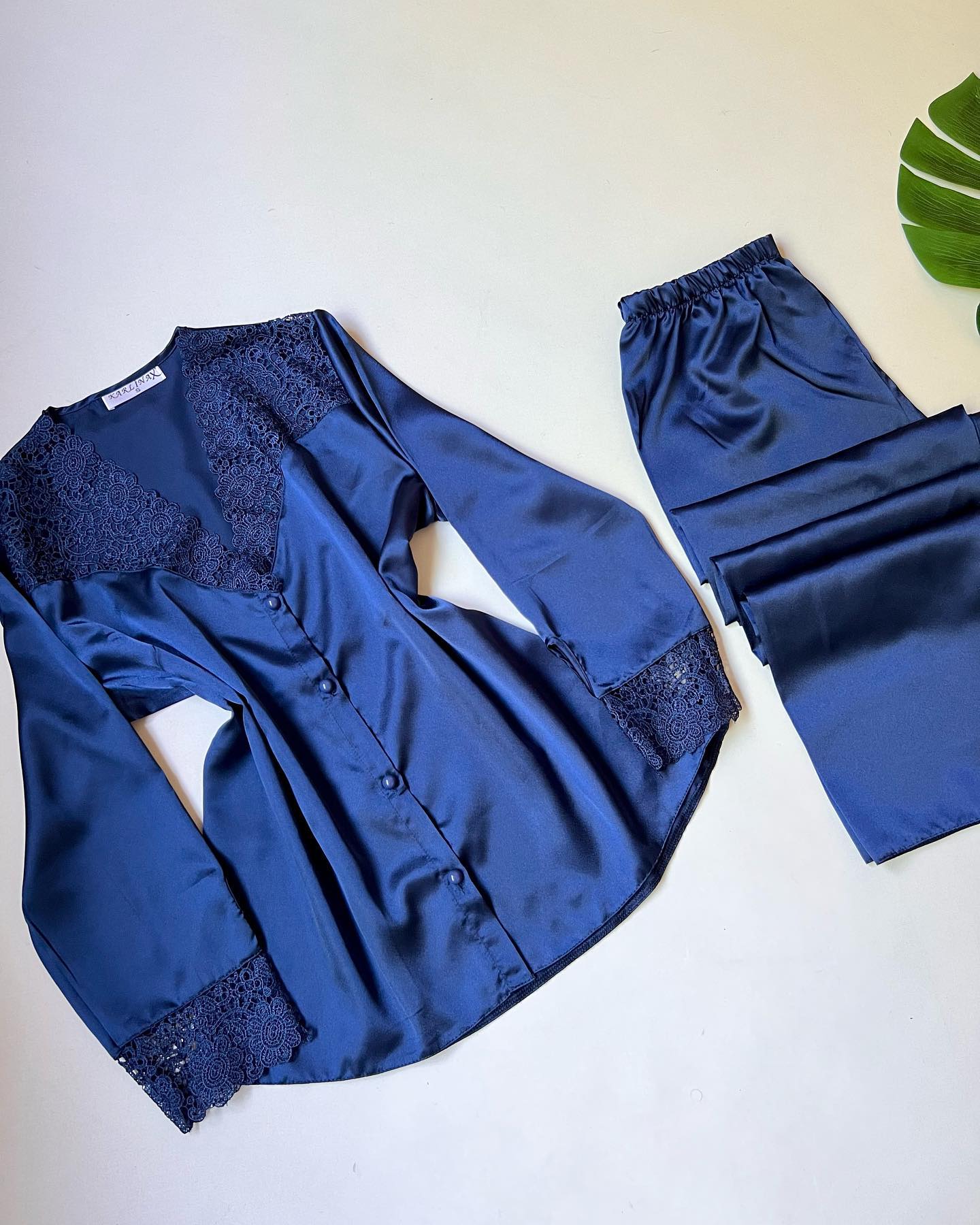 6-Piece Luxury Satin Nightwear Set for Women – Lace Detailed Loungewear